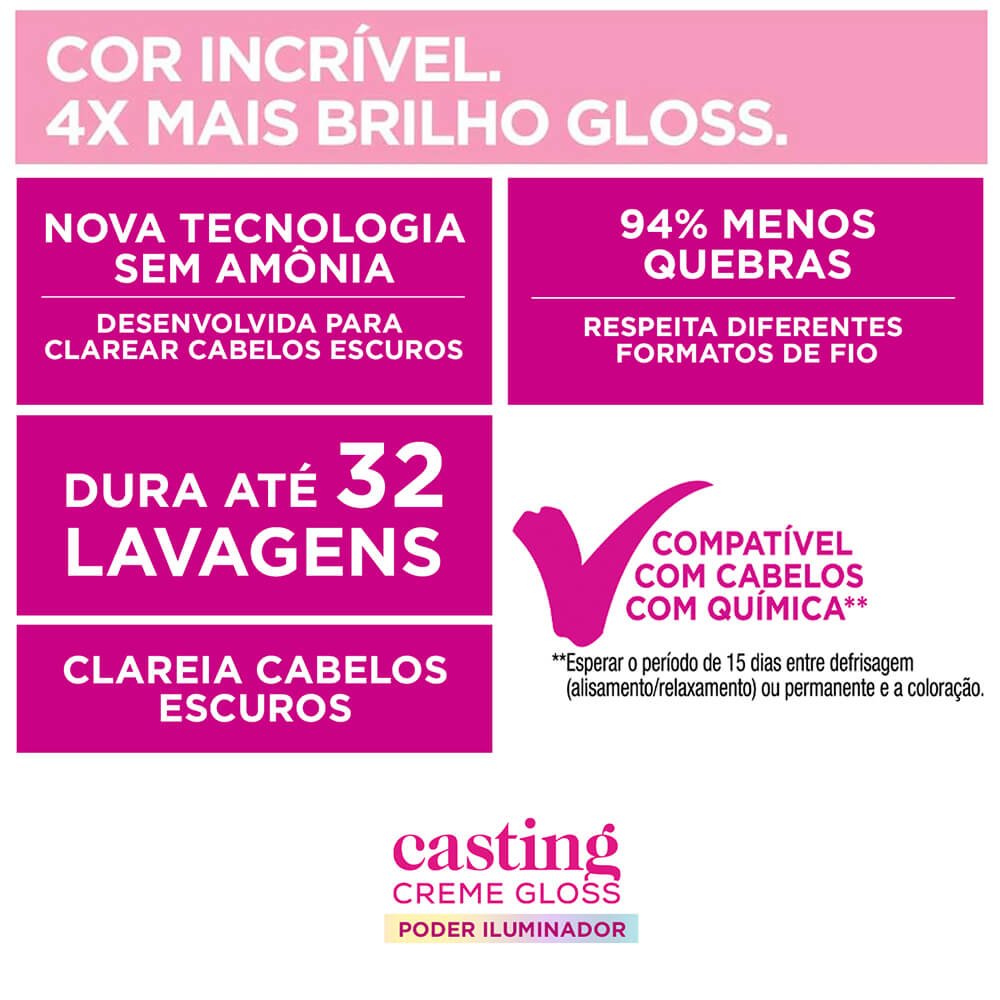 Imagem Beneficios Casting Creme Gloss Poder Iluminador